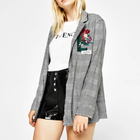 NWT LOFT the original oversized plaid blazer size Large - Picture 1 of 14